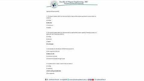 Signals and Systems MCQ