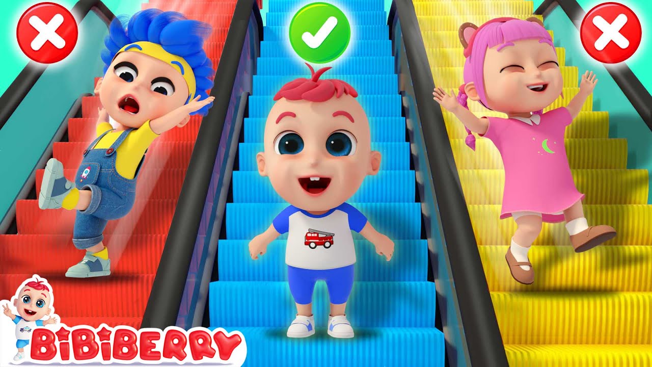 Escalator Safety Song   How Was Baby Born  Kids Songs  Bibiberry Nursery Rhymes