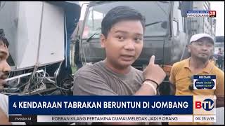Tabrakan Beruntun di Jombang Lukai 5 Orang