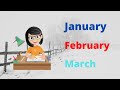 January February Months name/January February ki Spelling/Mahino ke naam/January February March..