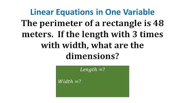 Linear Equation with One Variable App: Find Dimensions of a Rectangle Given the Perimeter