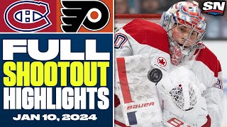 Montreal Canadiens at Philadelphia Flyers | FULL Shootout Highlights -  January 10, 2024