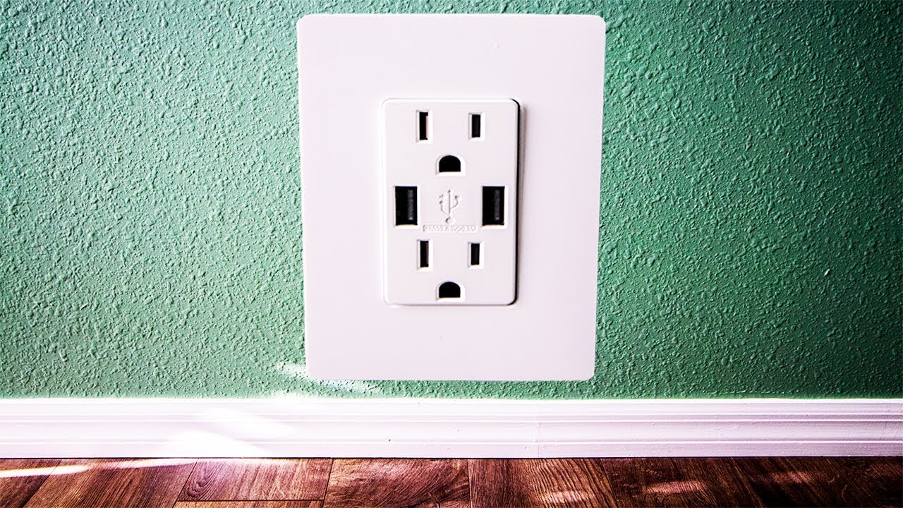 Installing Leviton USB Wall Outlet - YouTube