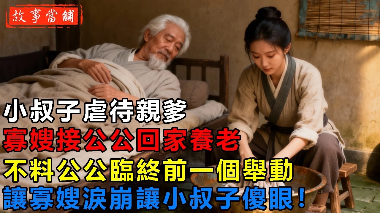 小叔子虐待親爹，寡嫂接公公回家養老，不料公公臨終前一個舉動，讓寡嫂淚崩讓小叔子傻眼！| 民間故事 | 故事當舖