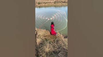 Amazing Asian Cast Net Fishing to Catching a big fish in the river 2