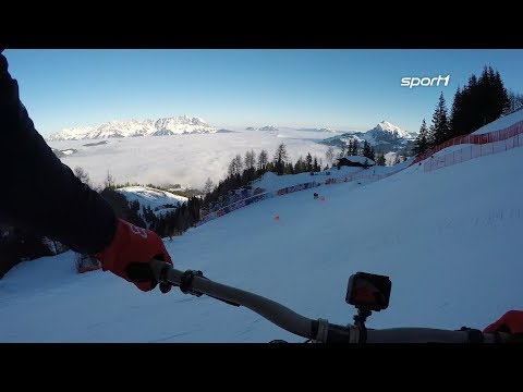 Lebensmüde? Verrückter fährt legendäre Streif mit dem Fahrrad | SPORT1