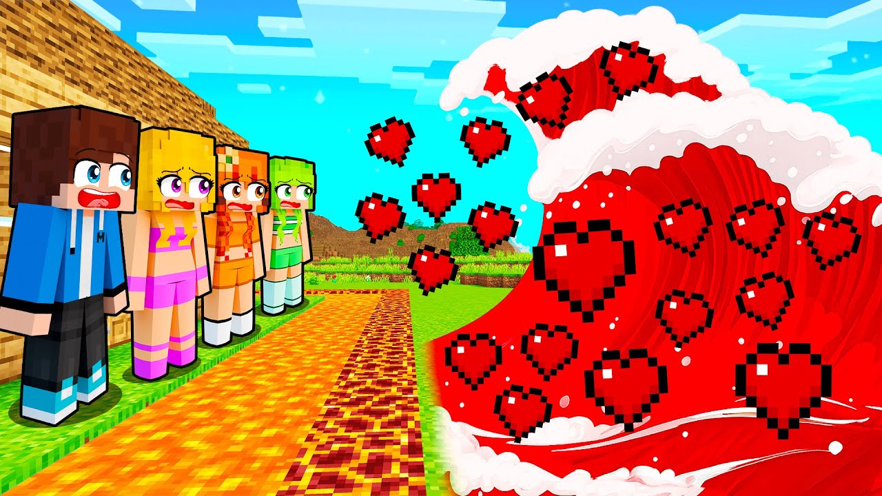TAJNA BAZA vs TSUNAMI MIŁOŚCI w Minecraft!