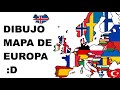 Dibujando mapa de Europa con sus banderas
