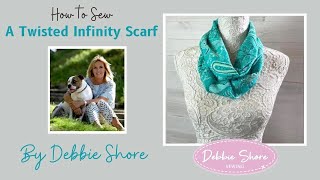 Easy twisted infinity scarf by Debbie Shore
