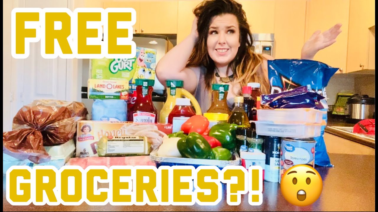 FREE GROCERIES LEFT AT MY DOOR?! I didn't order any of them! - YouTube