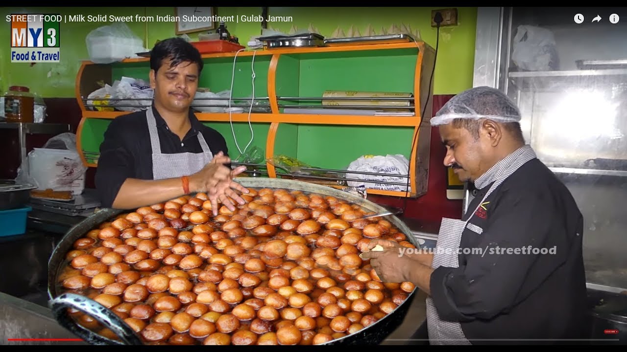 STREET FOOD | Milk Solid Sweet from Indian Subcontinent | Gulab Jamun