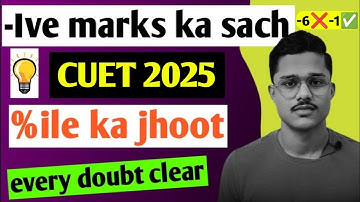 CUET 2025 EXAMS: MOST IMPORTANT VIDEO | ONLY 1% KNOW THIS REALITY| Negative Marking In Cuet