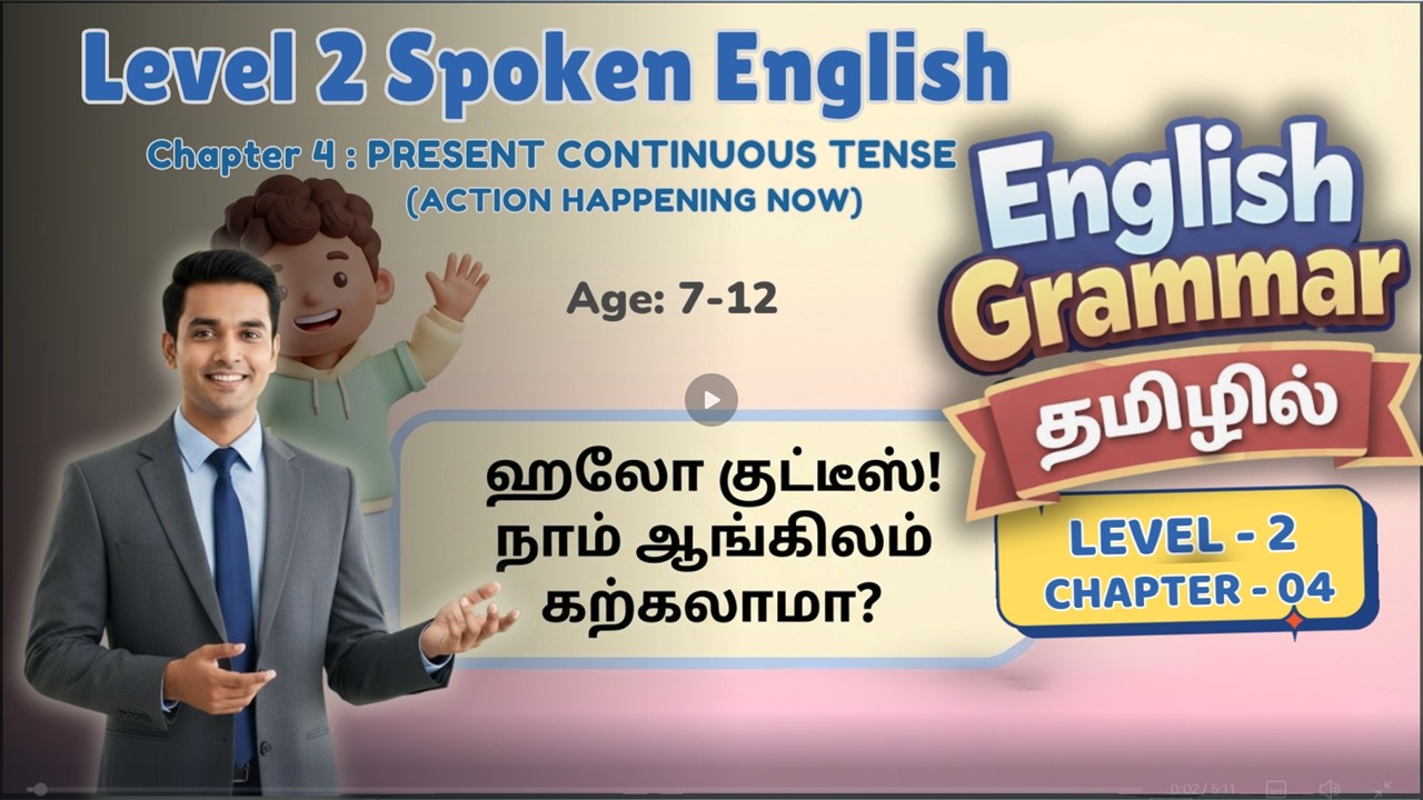 Level 2 Spoken English for Kids | Chapter 4 | English Grammar தமிழில்