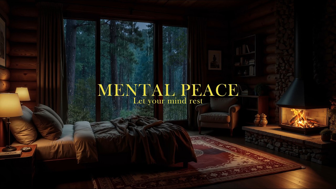 Best Rain & Fireplace in a Forest Cabin 🌲🔥 | Relax and Focus Naturally