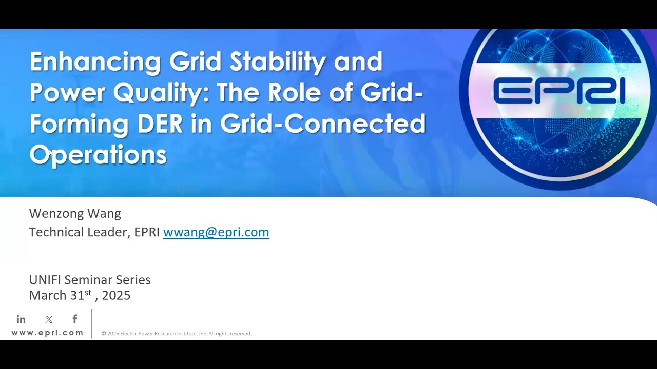 Wenzong Wang: Enhancing Stability and Power Quality: Role of GFM DERs in Grid-Connected Operations