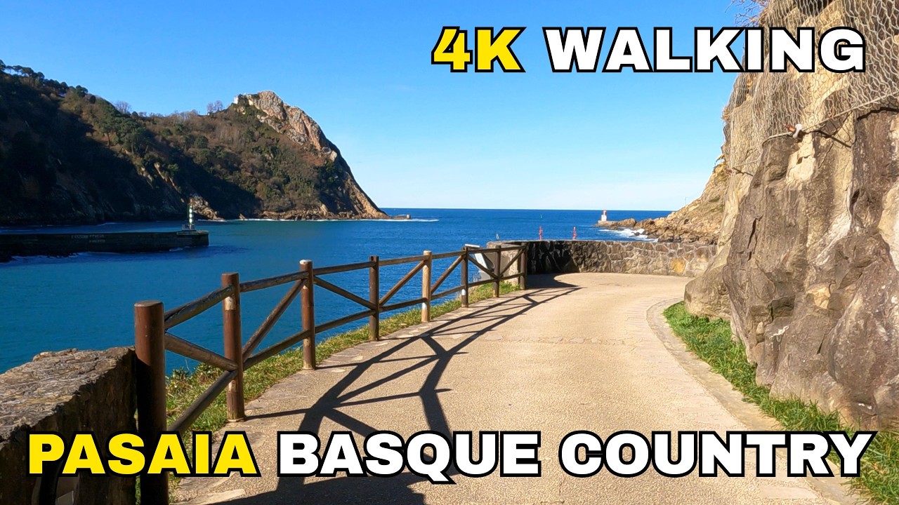 4K WALKING TOUR | PASAIA (Basque Country) + Traditional Live Music Kantu Jira | Relaxing Coast Walk