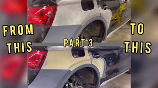 Audi quarter panel repair part 3  filler repair