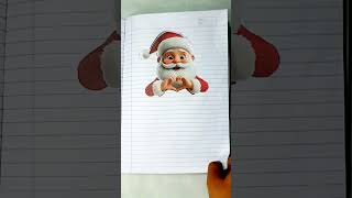 3D Christmas Notebook Drawing 🎅 | Santa Pop-Up Art | Incredible Mini Art #Shorts