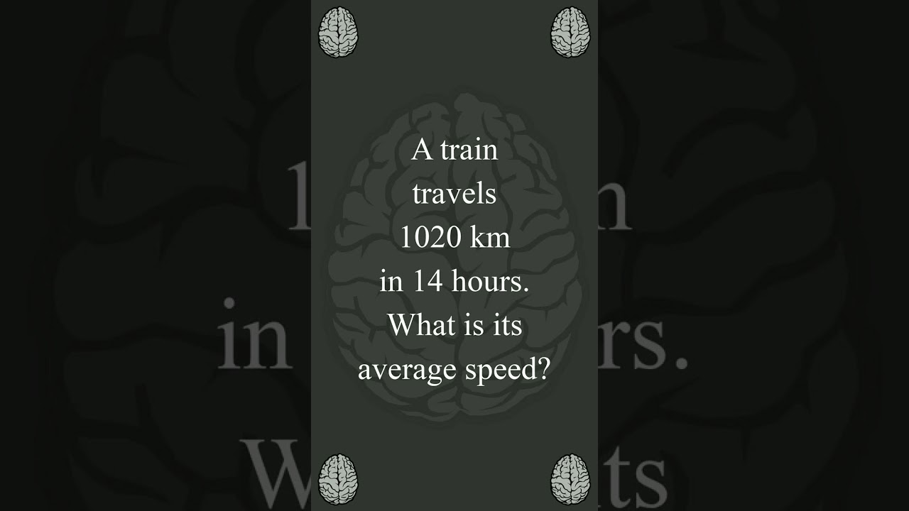 Train Speed   Word Problem   Calculate speed   6