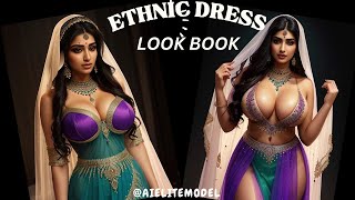 [4K] Ai Art Look Book Models | Ai Plus Size Indian Models #Video #Saree #Viral #Green #Ai #Aiart
