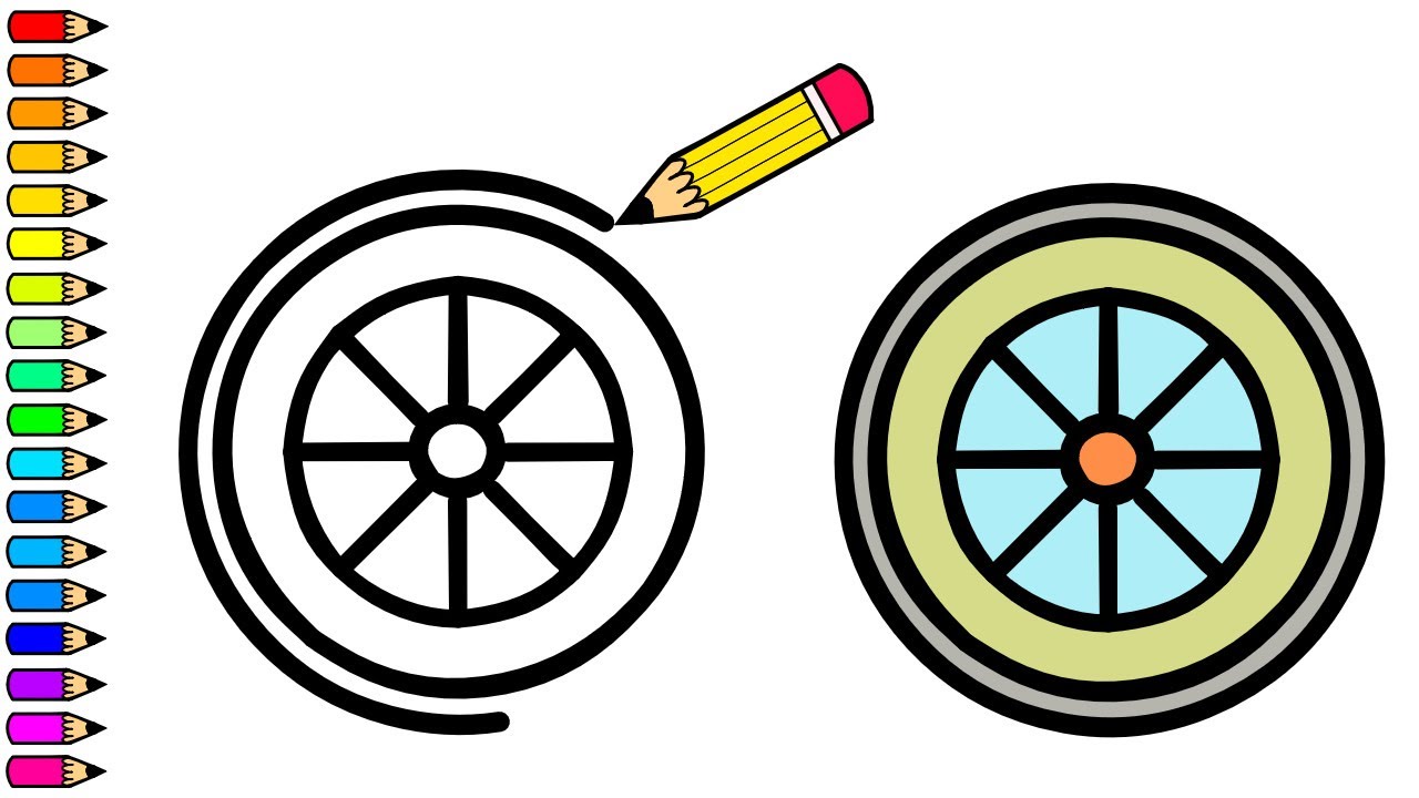 Como dibujar una RUEDA DE COCHE / dibujos para niños / How to draw a CAR  WHEEL / drawings for kids - thptnganamst.edu.vn