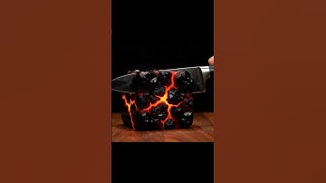 🔪 Cutting a Minecraft Lava Block in Real Life 🔥 #asmr #relax #viral #minecraft