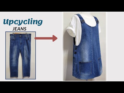 видео: DIY Upcycling Jeans/청바지 리폼/원피스/Apron/청치마/Denim Dress/Reform Old Clothes/앞치마/멜빵/옷만들기/skirt/Refashion