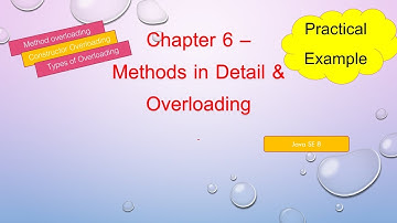Chapter 6: Methods and Constructors Overloading : Practical Examples