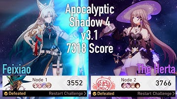 Apocalyptic Shadow 4 7318 Score - Feixiao & The Herta - Honkai: Star Rail v3.1
