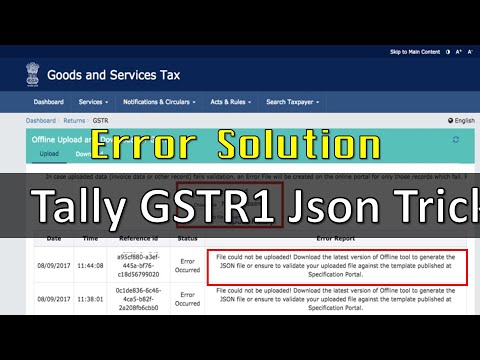Tally gstr1 json upload on portal error solution | Unable to load gstr1 json of tally on portal