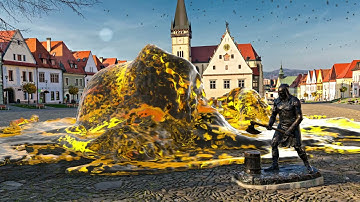 Funny liquid simulation (Cinema 4d + After Effects + XParticles + Octane Renderer)