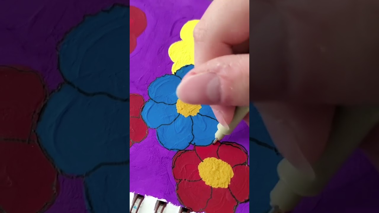 Tried out some fineliners this week on a gouache floral painting…