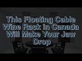 Jaw Dropping Floating Cable Wine Rack in Canada