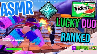 ASMR Gaming 🤩 Fortnite Ranked Lucky Girl Duo! Relaxing Gum Chewing 🎮🎧 Controller Sounds + Whispers 💤