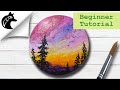 Rock painting tutorial for beginners sunset