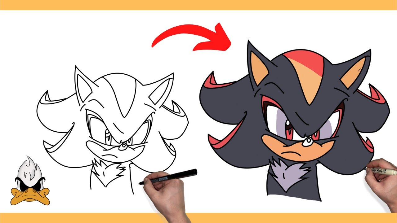 Como DESENHAR o SHADOW do SONIC passo a passo - Como DIBUJAR a SHADOW de  SONIC paso a paso 