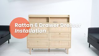 Rattan 6 Drawer Dresser Installation