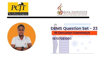 DBMS Question Set 23 || Semester 01 || Java Institute || WHALE