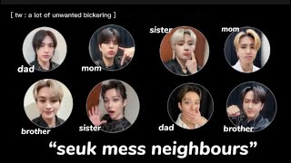 [ENG SUB] straykids family parody : seuk messy neighbors | SKZ's Kiss The Radio
