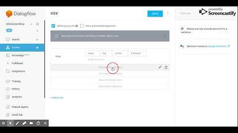 Dialogflow Defining Entities