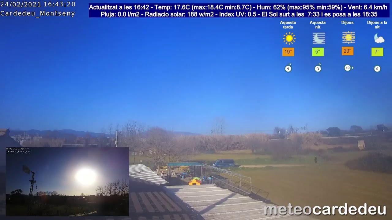 🔴  Cardedeu | Barcelona en Directe - Meteo Live Webcam - MeteoCardedeu.net