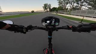 ZENVA DASH S 21000W 115 KM/H 71 MPH SECOND TURN AT  FORMULA 1 TRACK MONTREAL #hyperscooter #montreal