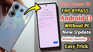 Tecno Camon 20 Frp Bypass Android 13 | Without PC 2024 | Tecno (CK6) Google Account Bypass