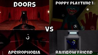 [ROBLOX]Doors VS Rainbow friends VS Apeirophobia VS Poppy playtime Chase scene