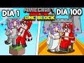 Sobreviv 100 das en un solo bloque con mi novia loca en minecraft hardcore