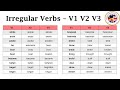 Irregular verbs v1 v2 v3 form past tense and past participle
