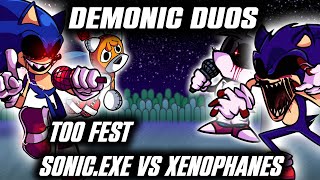 Demonic Duos | Too Fest But Sonic.exe And Xenophanes Sings It | Fnf Cover