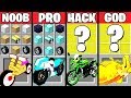 Minecraft battle epic motorcycle crafting challenge  noob vs pro vs hacker vs god  animation