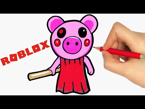Como Dibujar Y Pintar A Piggy De Roblox Youtube - dibujos de piggy roblox kawaii