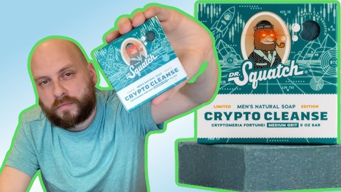 Dr. Squatch All Natural Bar Soap for Men with Medium Grit, Crypto Cleanse